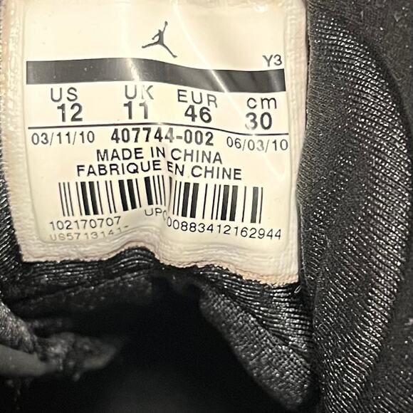 Vtg Air Jordan 2010 Outdoor Blackout 407744-002 Black Strap Sneakers 12 Y2K